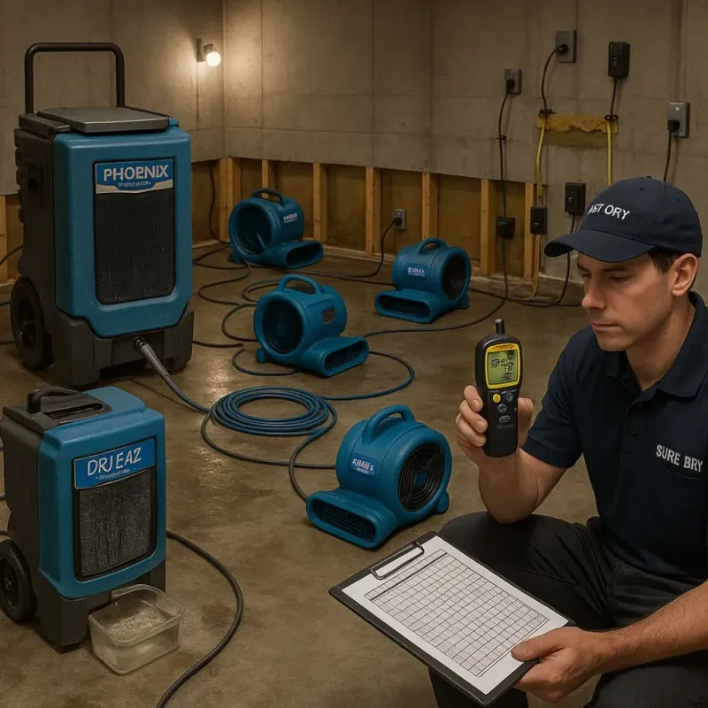 Structural Drying and Dehumidification process in Allen, TX